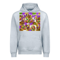 Heather Grey Mardi Gras with king cake Urban Hoodie - NancyCooperArtShop