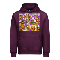 Mauve Wine Mardi Gras with king cake Urban Hoodie - NancyCooperArtShop