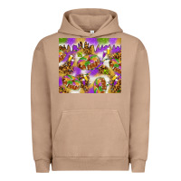Pigment Burro Mardi Gras with king cake Urban Hoodie - NancyCooperArtShop