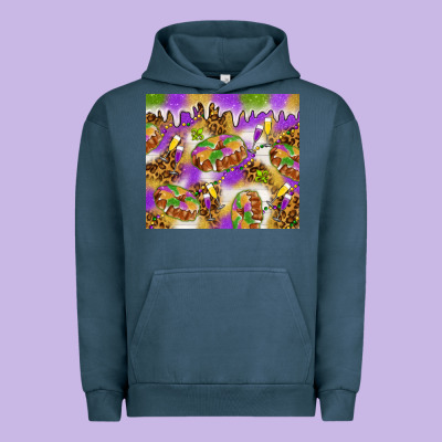 Mardi Gras With King Cake Urban Hoodie Designed By Nancycooperartshop