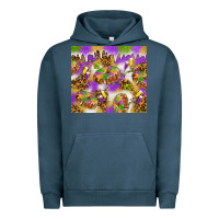 Pigment Midnight Navy Mardi Gras with king cake Urban Hoodie - NancyCooperArtShop