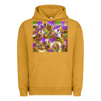 Pigment Peanut Butter Mardi Gras with king cake Urban Hoodie - NancyCooperArtShop