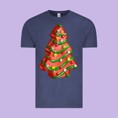 Red Christmas Cake Fa Element Vintage Tee Designed By Fadigitalartstudio
