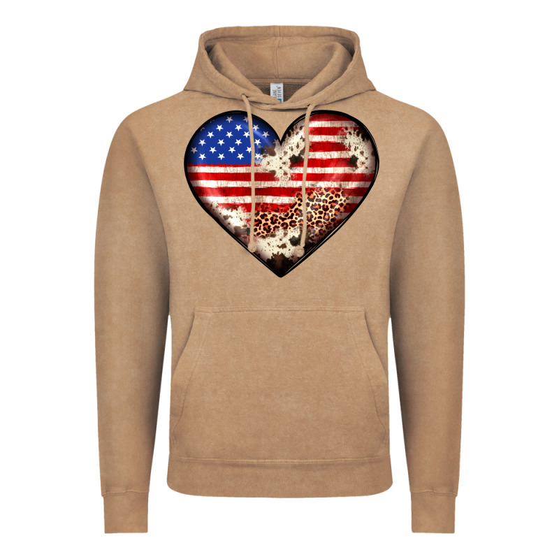 Western Usa Flag Heart Vintage Hoodie by JahusDesignShop | Teevron