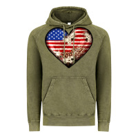 Vintage Olive western usa flag heart Vintage Hoodie - JahusDesignShop