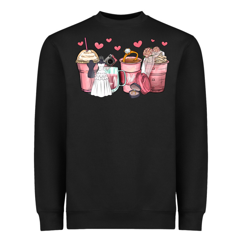 Wedding Bride Coffee Cups Heavyweight Sweatshirt by Zillion Design Studio | Teevron