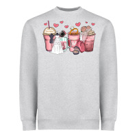 Heather Grey wedding bride coffee cups Heavyweight Sweatshirt - Zillion Design Studio
