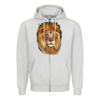 Dove Grey Lion Head Zipper Hoodie - LillyAllenDesigns