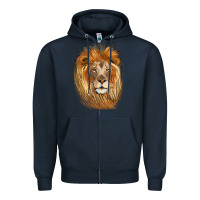 Navy Lion Head Zipper Hoodie - LillyAllenDesigns