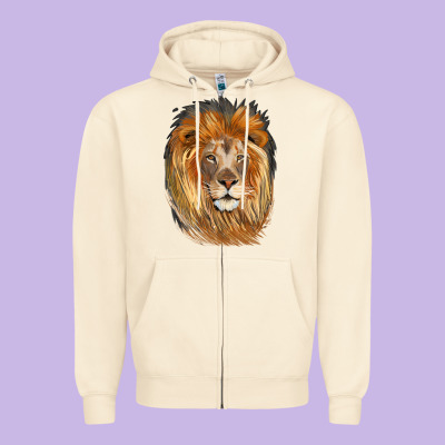 Lion Head Zipper Hoodie Designed By Lillyallendesigns