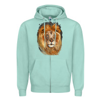 Seafoam Lion Head Zipper Hoodie - LillyAllenDesigns