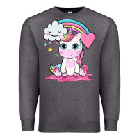 Charcoal Heather cute unicorn and rainbow Premium Sweatshirt - NancyCooperArtShop