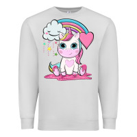 Dove Grey cute unicorn and rainbow Premium Sweatshirt - NancyCooperArtShop