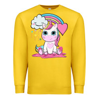 Lemon cute unicorn and rainbow Premium Sweatshirt - NancyCooperArtShop