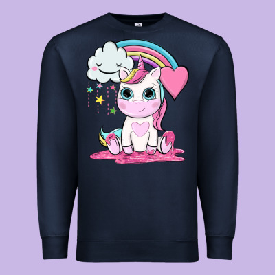 Cute Unicorn And Rainbow Premium Sweatshirt Designed By Nancycooperartshop