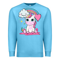 Ocean Blue cute unicorn and rainbow Premium Sweatshirt - NancyCooperArtShop