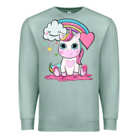 Seafoam cute unicorn and rainbow Premium Sweatshirt - NancyCooperArtShop