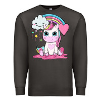 Smoke cute unicorn and rainbow Premium Sweatshirt - NancyCooperArtShop