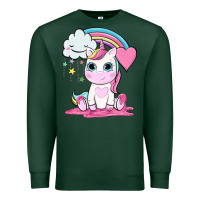 Sports Green cute unicorn and rainbow Premium Sweatshirt - NancyCooperArtShop