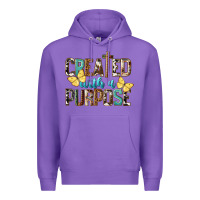 Purple Created With A Purpose Premium Hoodie - LillyAllenDesigns