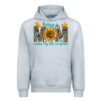 Heather Grey Being a Mom Makes My Life Complete Urban Hoodie - texasbilliewilder