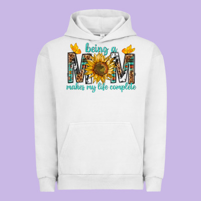 Being A Mom Makes My Life Complete Urban Hoodie Designed By Texasbilliewilder