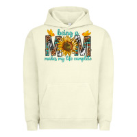 Pigment Pistachio Being a Mom Makes My Life Complete Urban Hoodie - texasbilliewilder