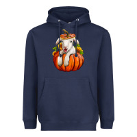 Navy fall pumpkin lamb nancy cooper Heavyweight Hoodie - NancyCooperArtShop