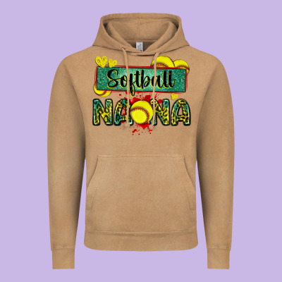 Softball Nana With Leopard Vintage Hoodie Designed By Zillion Design Studio