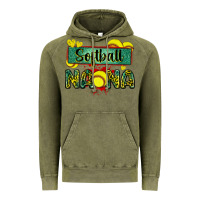 Vintage Olive softball nana with leopard Vintage Hoodie - Zillion Design Studio