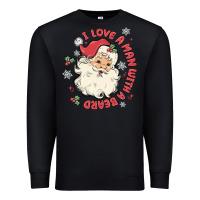 Black i love a man with a beard Premium Sweatshirt - MaliasSmallBusiness