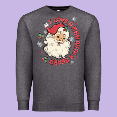 I Love A Man With A Beard Premium Sweatshirt Designed By Maliassmallbusiness