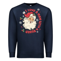 Navy i love a man with a beard Premium Sweatshirt - MaliasSmallBusiness