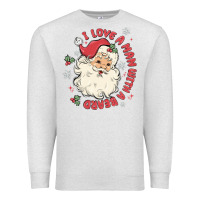 Oatmeal Heather i love a man with a beard Premium Sweatshirt - MaliasSmallBusiness