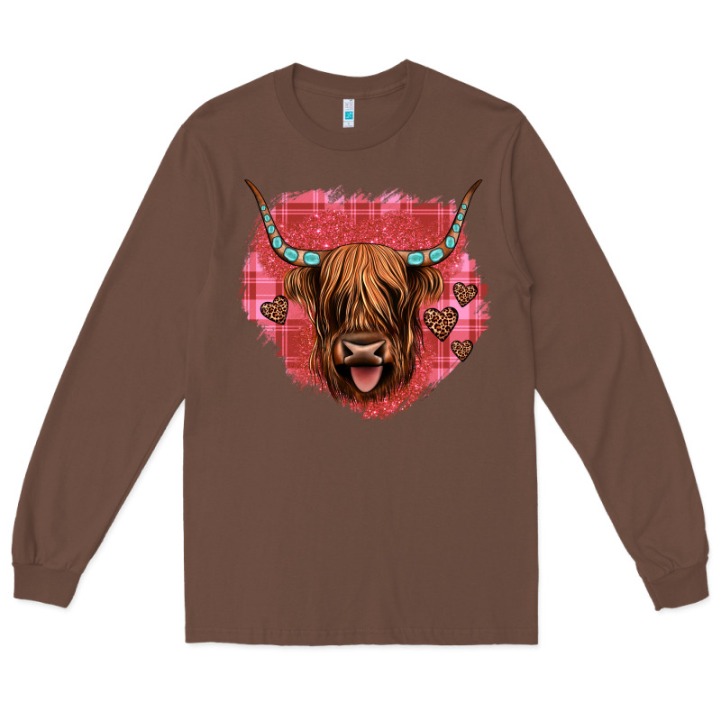 Highland Cow Valentines Long Sleeve Tee by JahusDesignShop | Teevron