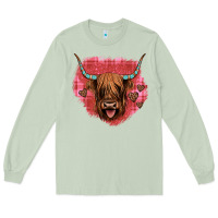 Matcha highland cow valentines Long Sleeve Tee - JahusDesignShop
