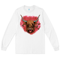 White highland cow valentines Long Sleeve Tee - JahusDesignShop