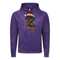 Cloud Purple dachshund puppy christmas lights Vintage Hoodie - RanaPortraitStore