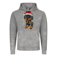 Cloud Rock dachshund puppy christmas lights Vintage Hoodie - RanaPortraitStore