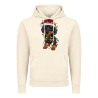 Vintage Artic dachshund puppy christmas lights Vintage Hoodie - RanaPortraitStore