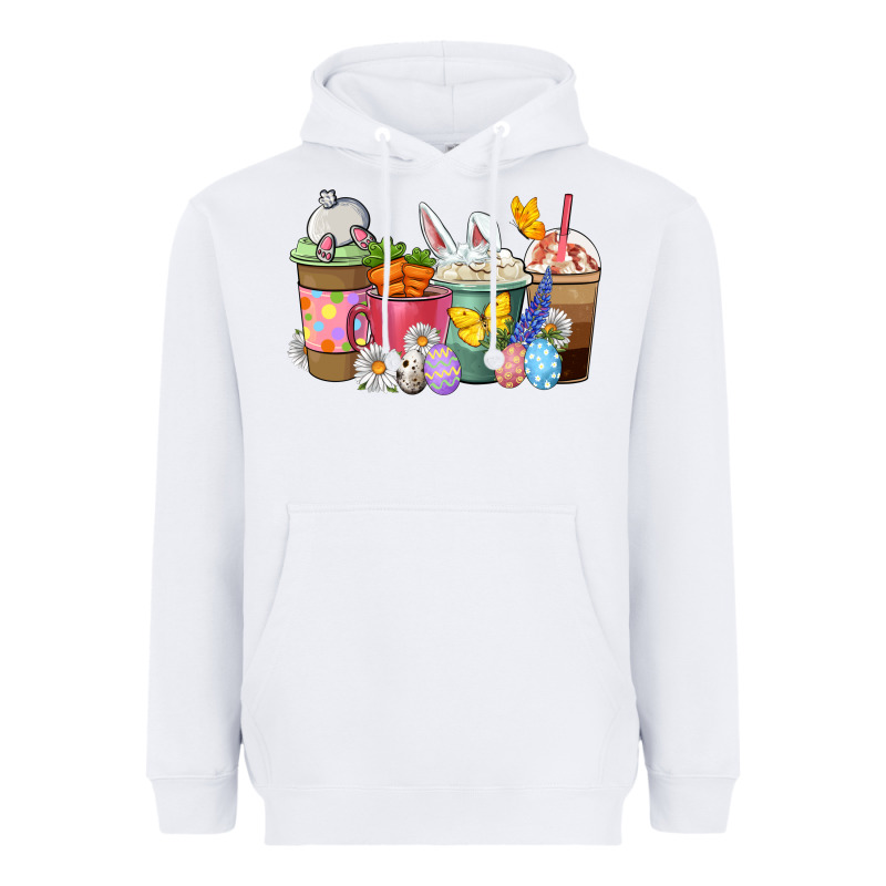 Easter Coffee Cups Heavyweight Hoodie by NancyCooperArtShop | Teevron