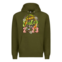 Army Green Happy Easter 2023 Premium Hoodie - LillyAllenDesigns