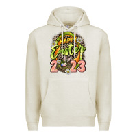 Oatmeal Heather Happy Easter 2023 Premium Hoodie - LillyAllenDesigns