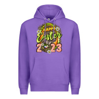 Purple Happy Easter 2023 Premium Hoodie - LillyAllenDesigns