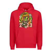 Red Happy Easter 2023 Premium Hoodie - LillyAllenDesigns
