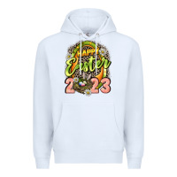 White Happy Easter 2023 Premium Hoodie - LillyAllenDesigns