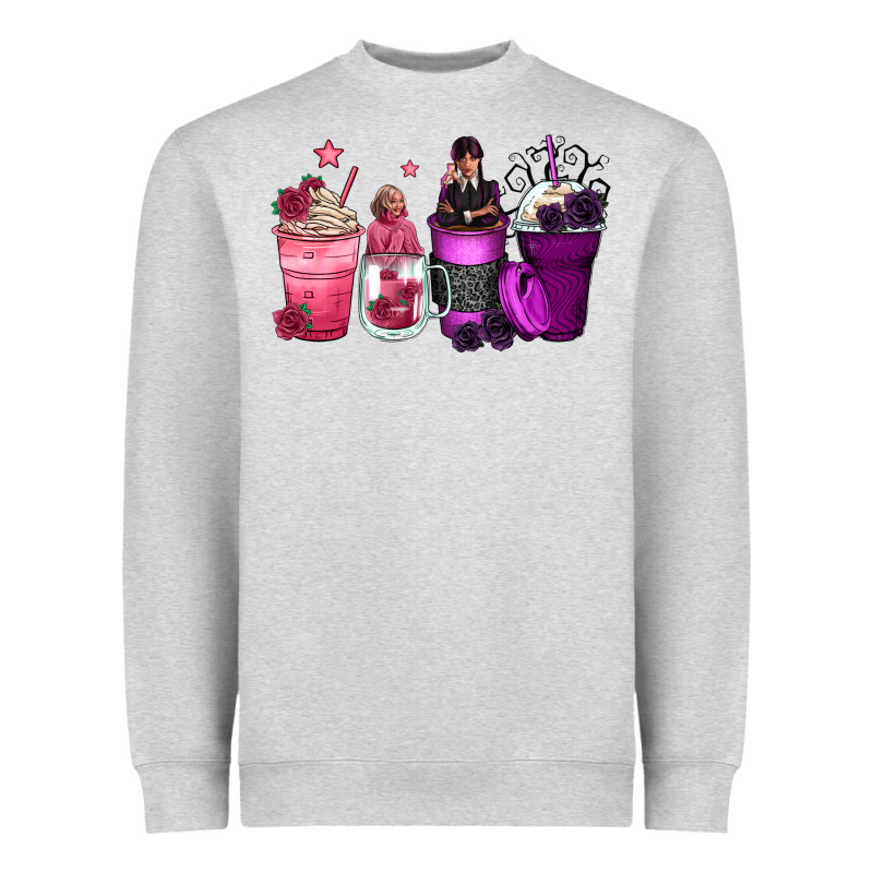Wednesday And Enid Coffee Cups Heavyweight Sweatshirt by Zillion Design Studio | Teevron