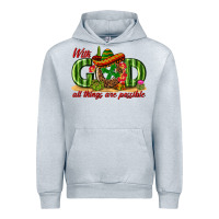 Heather Grey With God All Things Are Possible Mexico Urban Hoodie - texasbilliewilder