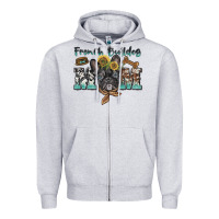 Heather Grey french bulldog mom Zipper Hoodie - BarkalooDesign