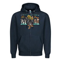 Navy french bulldog mom Zipper Hoodie - BarkalooDesign